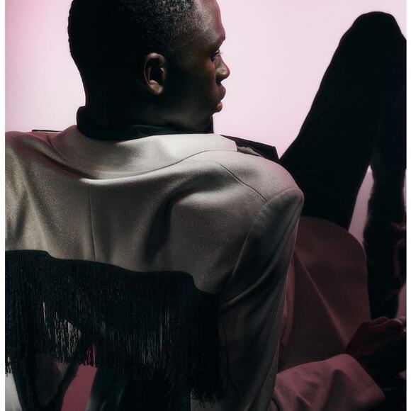 J.Lindeberg Men’s Blazer Western Fringe White Black Rodeo Maximalism Size 48 NWT - Picture 9 of 11